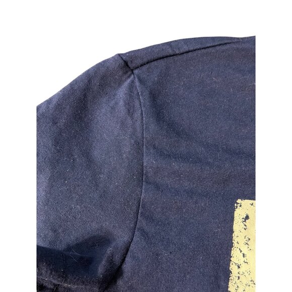 Peanuts Snoopy Navy Blue Graphic T-Shirt 50 Football Cropped Short Sleeves Sz M - Picture 3 of 4